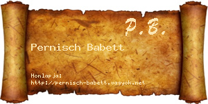Pernisch Babett névjegykártya